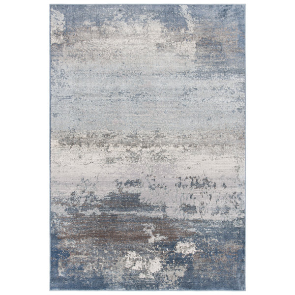 17 Stories Light Blue/Gray Rug Wayfair